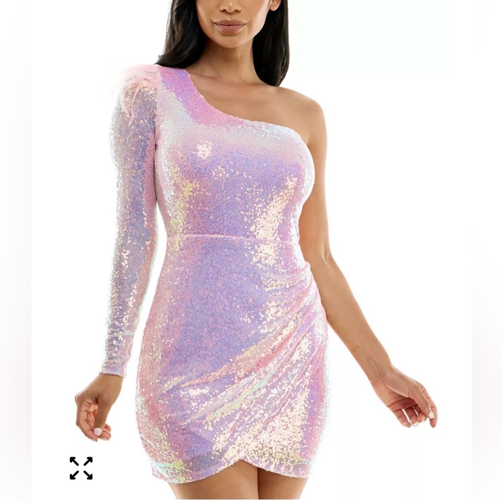 NWT B Darlin Juniors' One-Shoulder Sequin Bodycon Dress Size 1/2